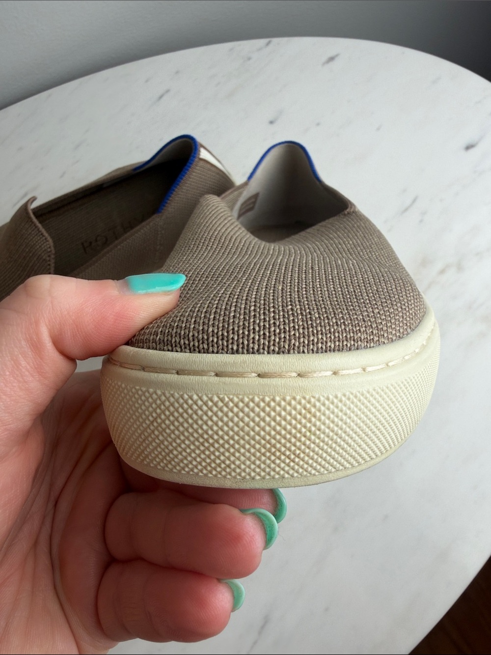 Rothy’s Original Slip-On Sneakers in Latte  Size 8 - Picture 8 of 13